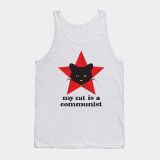Black Cat My Cat Is A Communist Tank Top
